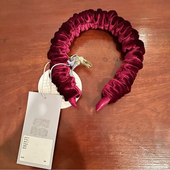 Antonio Melani Nicola Bathie Wine Maroon Velvet Alexandra Winter headband NWT main image 6